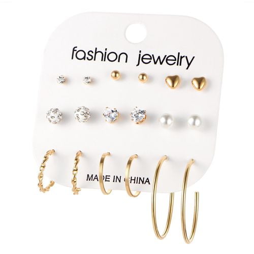 Boho Heart Shaped Silver Gold Plated Hoop Earrings for Women Jewelry A Pair/set Boho Heart Shaped Silver Gold Plated Hoop Earrings for Women Jewelry A Pair/set